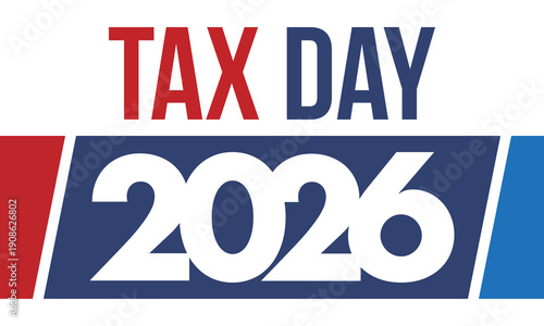 National Tax Day in the United States. Federal tax filing deadline. Day on which individual income tax returns must be submitted to the government. American patriotic poster. Vector illustration