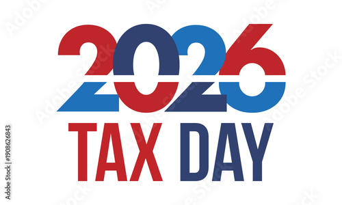 National Tax Day in the United States. Federal tax filing deadline. Day on which individual income tax returns must be submitted to the government. American patriotic poster. Vector illustration