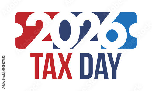 National Tax Day in the United States. Federal tax filing deadline. Day on which individual income tax returns must be submitted to the government. American patriotic poster. Vector illustration