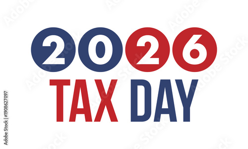 National Tax Day in the United States. Federal tax filing deadline. Day on which individual income tax returns must be submitted to the government. American patriotic poster. Vector illustration