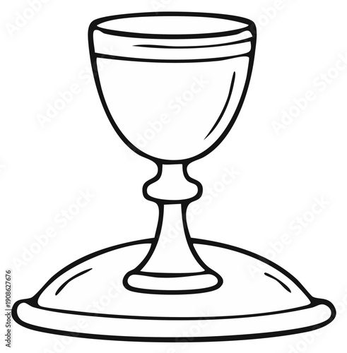 Ancient Chalice or Goblet Line Art Illustration