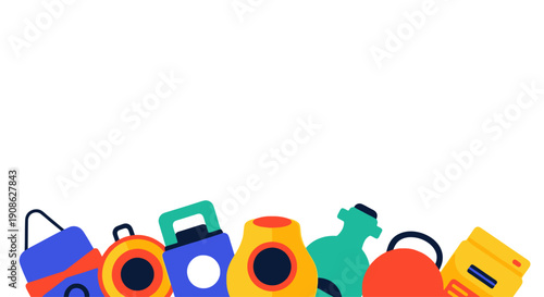 Colorful Collection of Modern Containers and Bottles