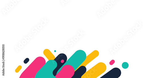 Abstract Colorful Shapes Background - Flat Design with Copy Space