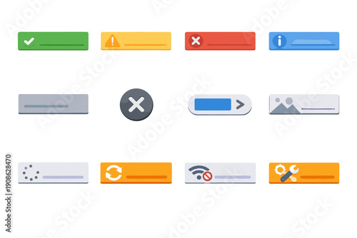 Dismiss banner offline icon flat alert vector state placeholder success notice color