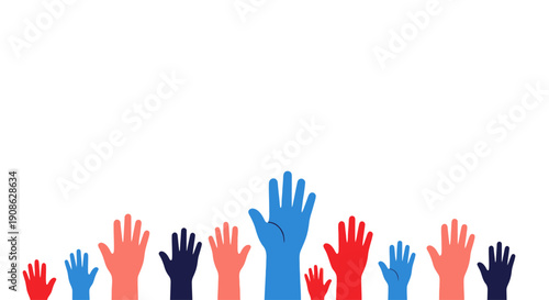 Diverse Hands Raised in Unity and Support