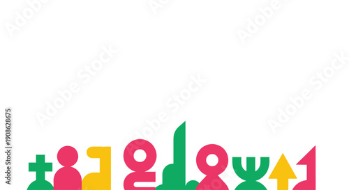 Diverse Symbols of Faith and Culture on White Background