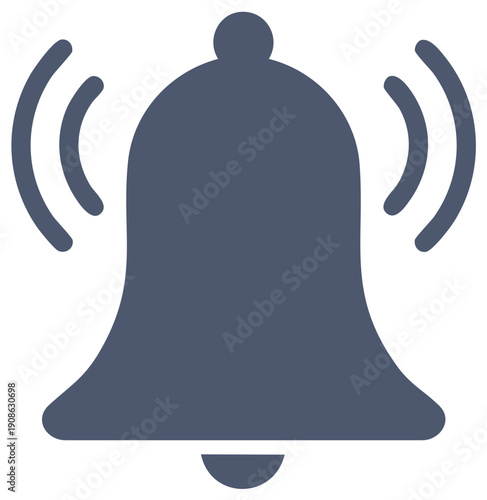 Vector illustration of a ringing bell icon with sound waves