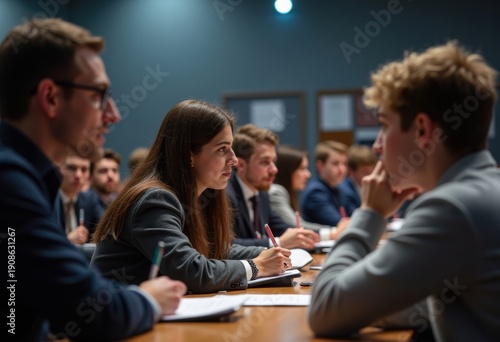 Dynamic Debate Team Competition Finals Intense Stage Performance Judges Audience