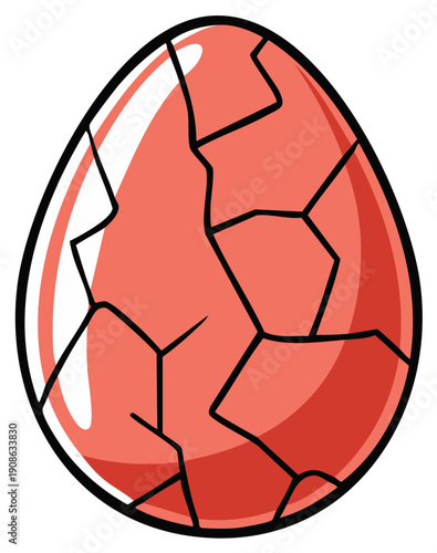 Cartoon cracked egg illustration. Hatching concept. Symbol of new life.