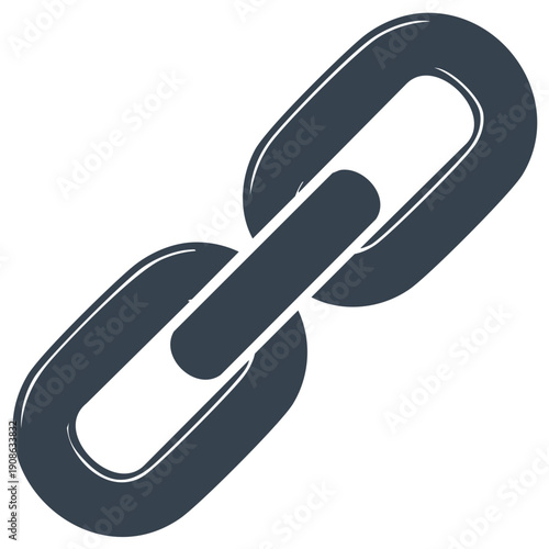 Solid Chain Link Symbolizing Connection Strength Partnership Security or Interdependence Metal Linkages Connected Secure Links Strength Illustration