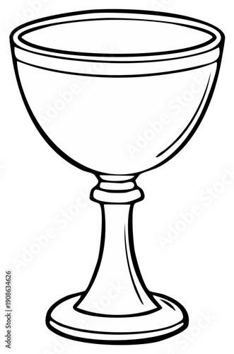 Elegant Chalice Line Art Illustration Symbolizing Celebration and Achievement