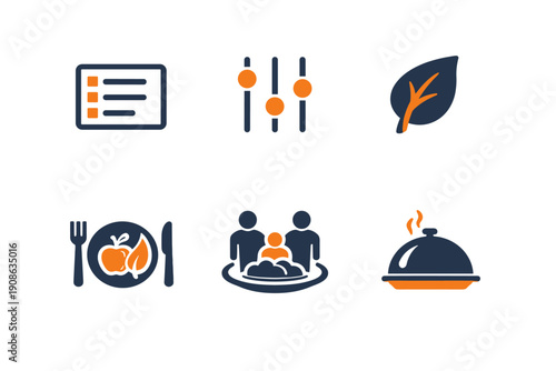 Vector leaf white set no list sliders scalable icon meal conscious portion