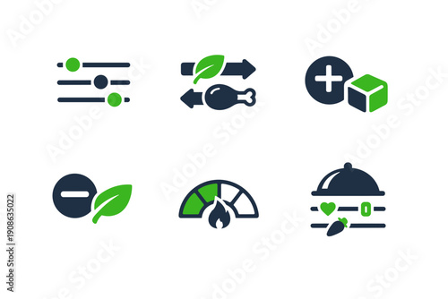 Vector customization white set plus icon preference sliders numbers icons level clean