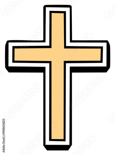 Symbolic Christian cross illustration, religious symbol of faith and salvation
