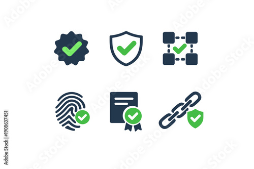 Background provenance icon verification numbers no text auth secure vector labels icons