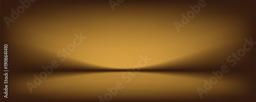 Golden brown gradient limbo background, glowing sunset reflection, elegant metallic shimmer, soft smooth mesh studio room, luxurious abstract vector wallpaper, warm light horizon