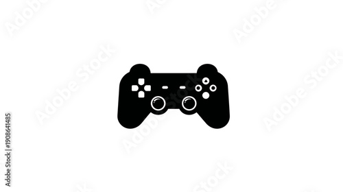 Generic video game controller icon silhouette, symbolizing modern gaming, digital entertainment, and interactive leisure.