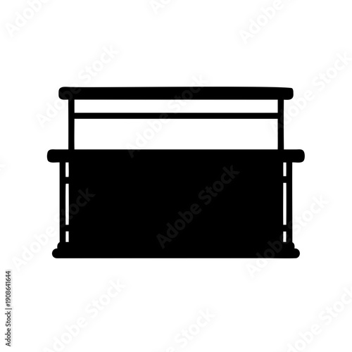 Black and silver portable folding music stand with adjustable height Vector, illustration