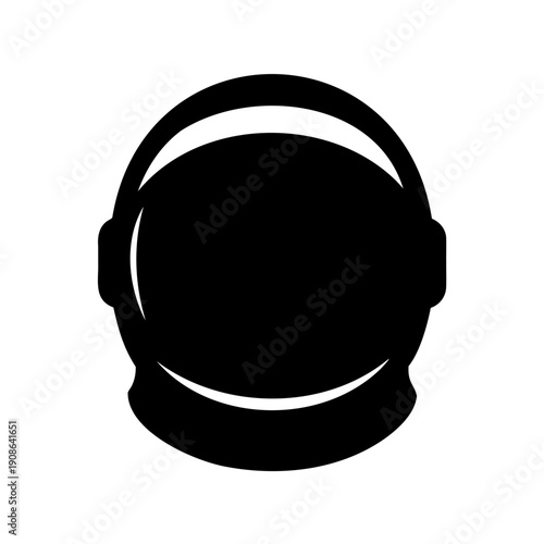 Silhouette of a modern astronaut helmet against a white background Vector, illustration
