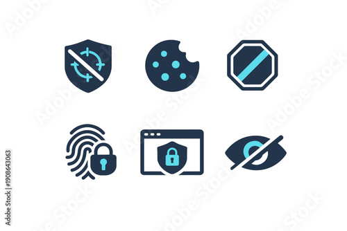 Numbers text simple shield generation image icon blocker no clean tracker vector