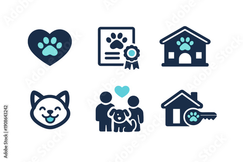 Image white generation background certificate paw no vector building icon simple adoption