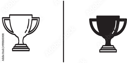 Two trophies side by side on a plain white background