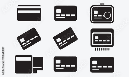 Credit card icon Payment and purchase symbol. Silhouette Vector illustration