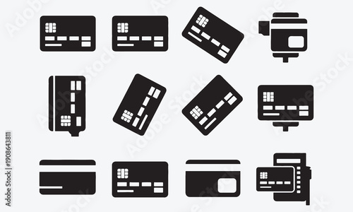 Credit card icon Payment and purchase symbol. Silhouette Vector illustration