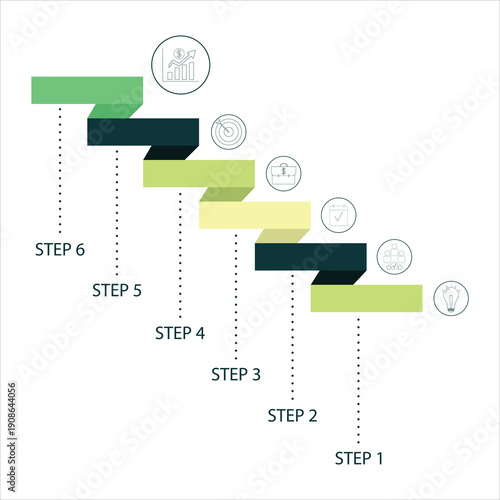 Business infographic process with icons and steps