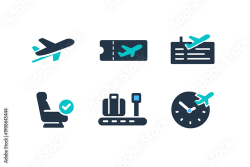 Boarding duotone vector labels pass flight background text letters icon scalable icons