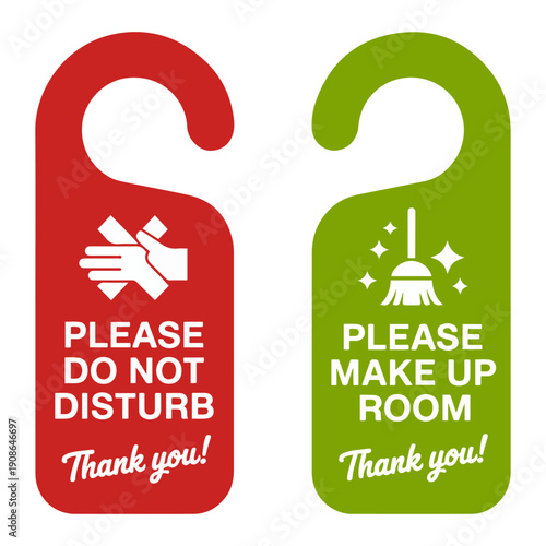 hotel door hanger privacy service signs
