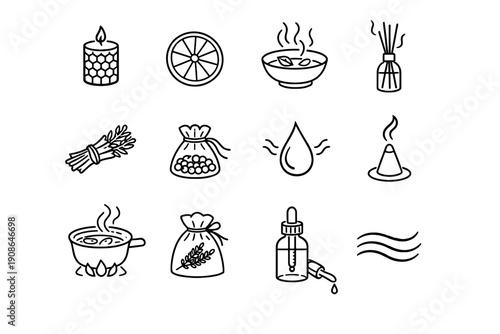 Lavender vector bundle bowl orange simple herbal icon beeswax generation image symbol