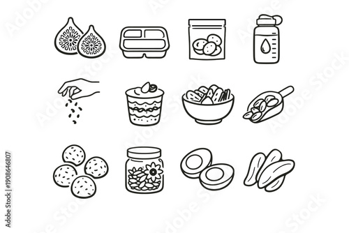 Pouch mindful banana layered vector veggie jar raw fig icon snack dried