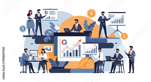 A calm businessman sits confidently in his office chair, exuding professionalism and readiness for work tasks.