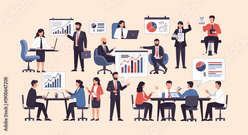 A focused businessman works diligently at his desk, ideal for corporate websites and professional content.