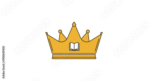Golden Crown Icon Illustration Royal Symbol.