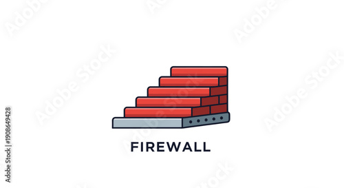 Firewall security system protection concept.