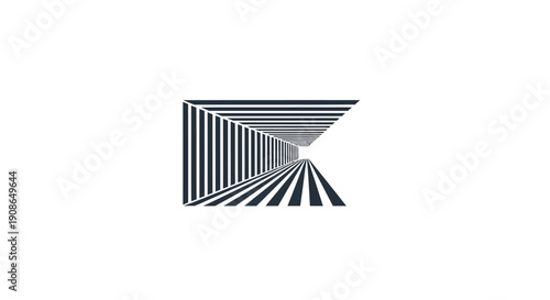 Geometric Abstract Shape with Converging Lines.