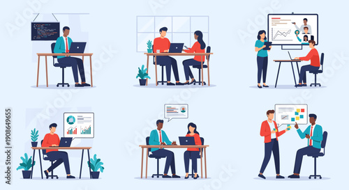 A calm professional works diligently at their desk, ideal for productivity content.