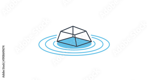 Geometric Shape Floating on Water Surface.