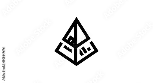 Geometric Shape Abstract Black Design Element.