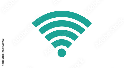 Iconic graphic illustration of a strong WiFi signal symbol, representing wireless connectivity, internet access, modern communication, and seamless digital networking.