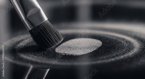 Fingerprint dusting for evidence in forensic investigation scene