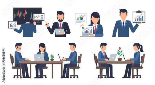 A focused professional working diligently at his desk, ideal for business and productivity themes.