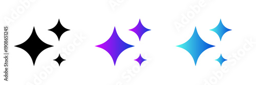 AI Artificial Intelligence Purple Sparkle Icon Set