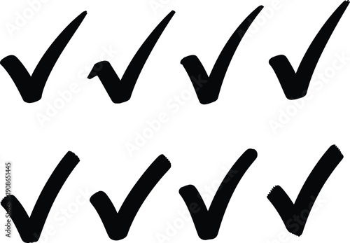 Check Mark Icons Illustration Set, Approval Symbols, Quality Sign, Checklist Collection