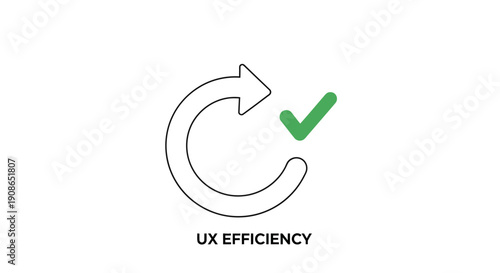 Green checkmark in a circular arrow.