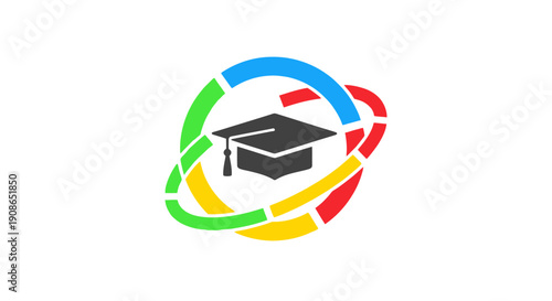 Graduation Cap Academic Symbol Icon.
