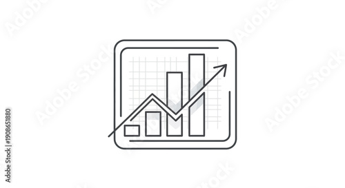 Graph Icon Showing Increasing Trend and Data.
