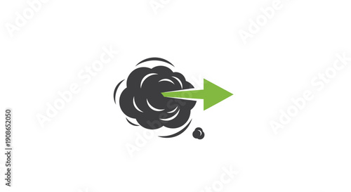 Green Arrow Indicating Direction and Movement.